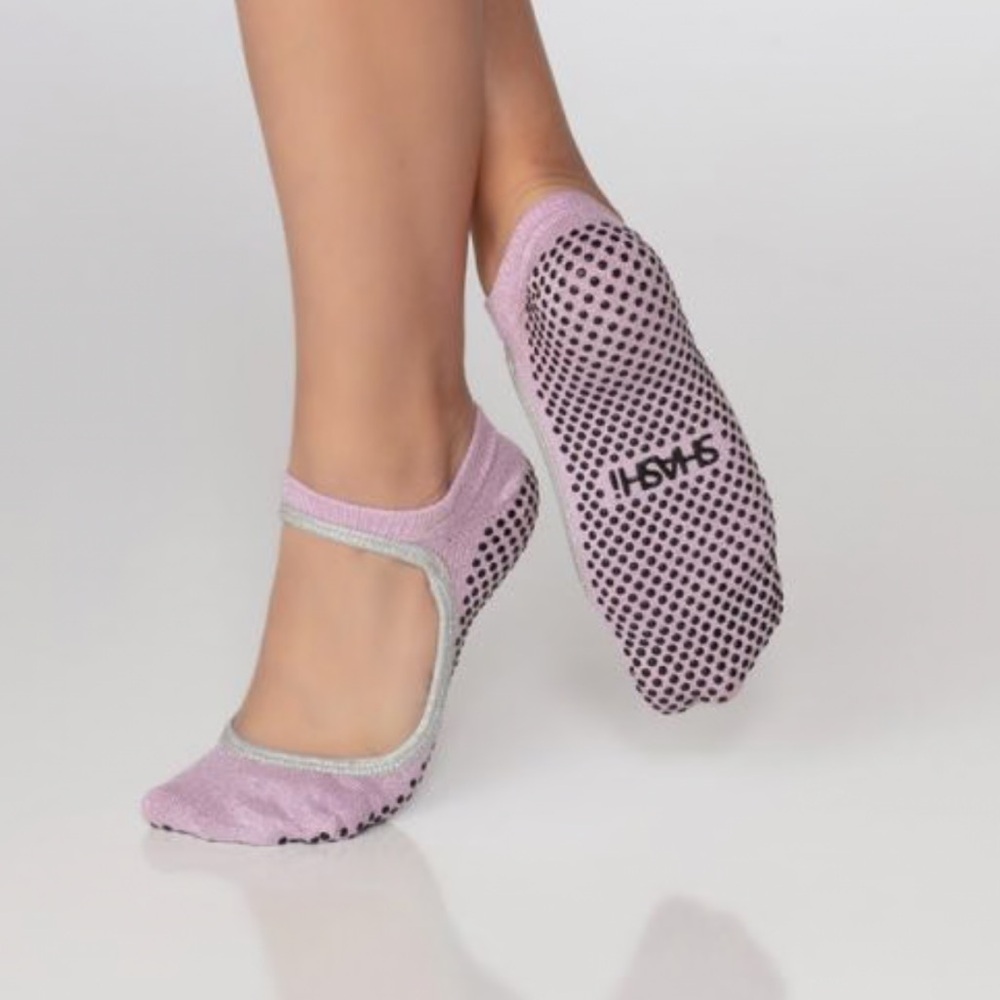 Mary Jane Regular Toe with Trim - Pink and silver
